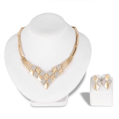 Forma Collar Joyería Pendientes Conjunto Mujer Rombo