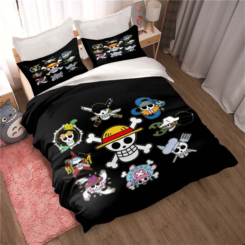 2026 NewComfortable Bedding Set Featuring the Cartoon Character Monkey D. Luffy, Including Duvet Cover and Pillowcases;
