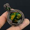 Multi Fire Labradorite Pendant Gemstone Jewelry, 999 Copper Wire Wrapped Pendant, Gift For Women Handmade Pendant