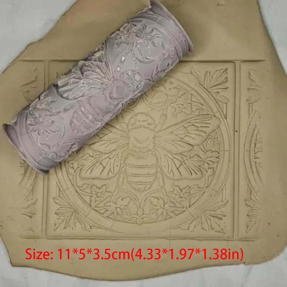 DIY Clay Tile Roller Pottery Tools Creative 3D Printed Clay Texture Rollers Handmade Handicrafts