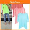 Elegant Women's Fashion Loose Medium Sleeve T-shirt Spring Blouse Casual Cotton Shirt