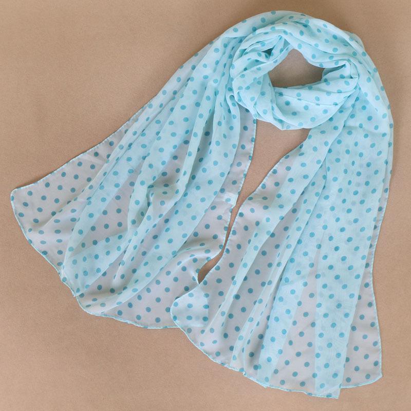 New Chiffon Print Dots Scarf For Women Girls New Autumn Solid Color Breathable Scarves Soft Shawl Summer Female Wrap Shawls