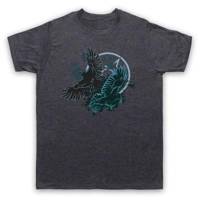 Raben Gothic Illustration Horror Pentagramm Herren- und Damen-T-Shirt