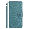 For iPhone 17 Air Case Flower Imprint Leather Flip Wallet Phone Cover with Wrist Strap