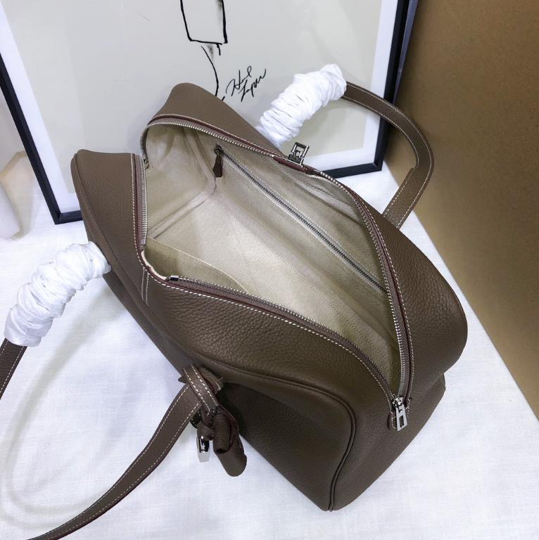 2025 Neue TC Leder Victoria Tasche Leder Damen Tasche Boston Tasche Pendler Große Kapazität Schultertasche Handtasche