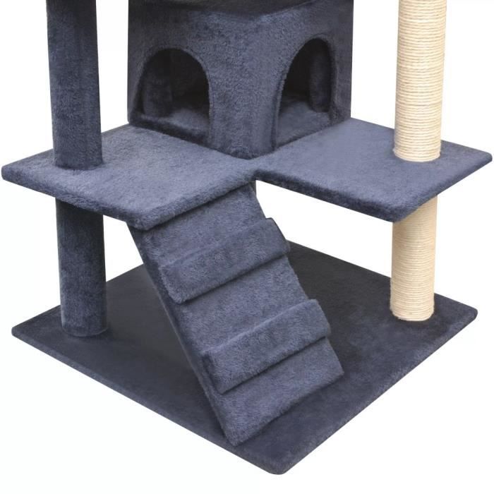 Arbre à chat - vidaXL - 125 cm - Bleu foncé - Griffoirs en sisal - Intérieur
