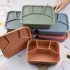 4 Grids Silicone Divided Lunch Box Fresh-keeping Picnic Fresh Box Food Storage Container  Picnic