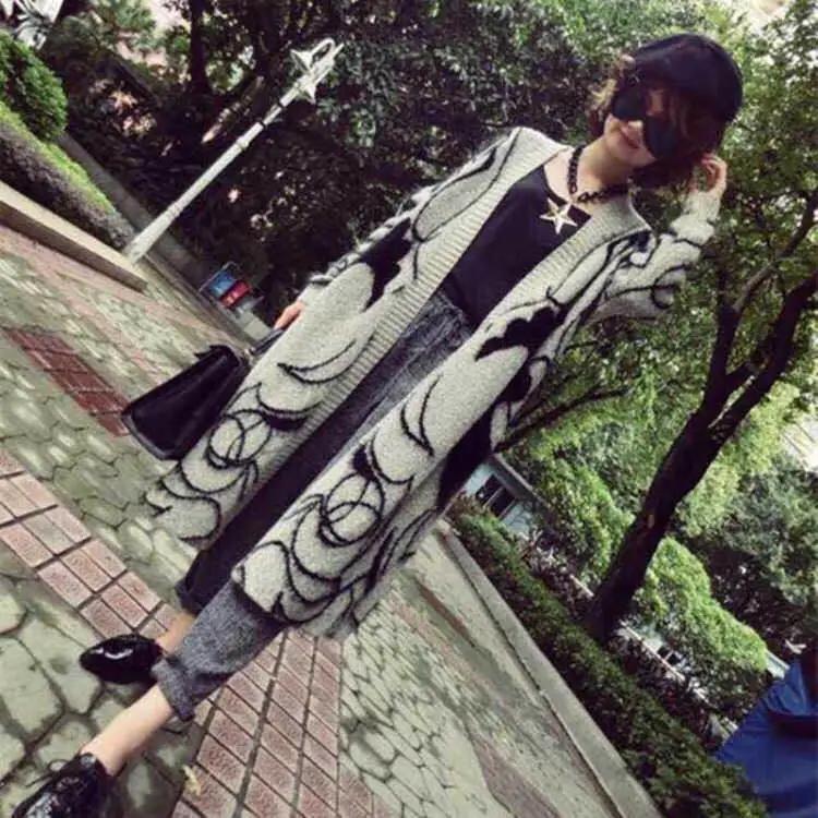Autumn Winter Fashion Women Long Sleeve loose knitting cardigan sweater Women Knitted Female Cardigan pull femme