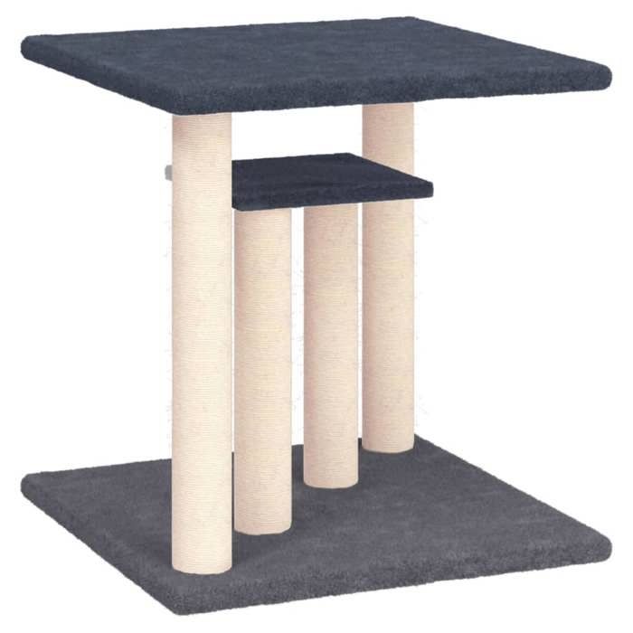 Arbre à chat - MAISON EXCLUSIVE - 50 cm - gris foncé - poteau sisal naturel - peluche douce