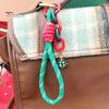 Festive Bag Accessory Christmas Wristlet Keychain, Braided Rope Keychain with Santa Snowman Hangbags Decorative Lanyard Reindeer Charm, for Backpacks