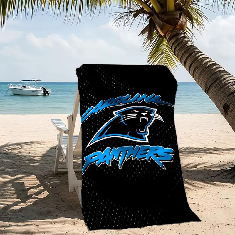 Beach Towel with Carolina Panthers Pattern - Soft,absorbent,machine Washable Lightweight&Modern,swimming,Travel Essentials