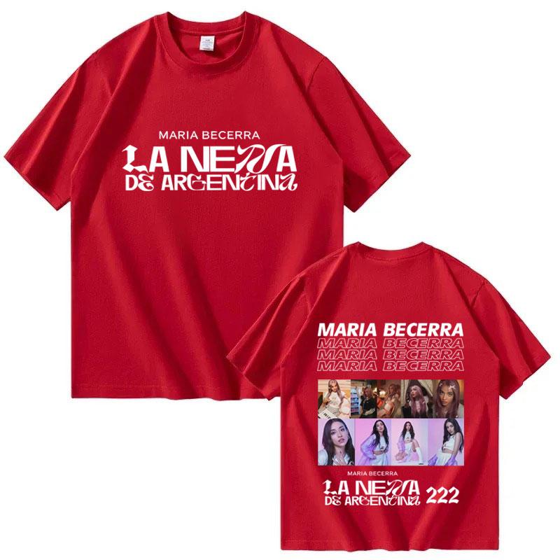 

Singer Maria Becerra La Nena Harajuku Doublesided Printed Unisexs and Womens 2026 Summer Printed Tshirt 4XL