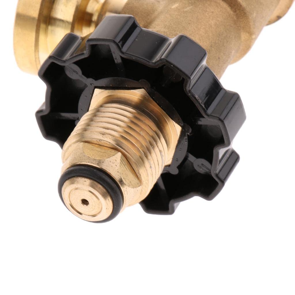 Perfk Propane Tank Adapter with Gauge Propane Tank Gauge Copper