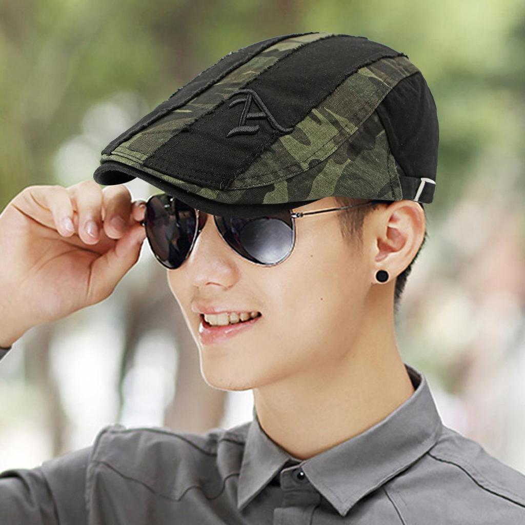 Men's Camouflage Print Beret - Spring/Summer Outdoor Sun Protection Hat
