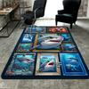 Ozean Hai Galerie Muster Teppich Bodenmatte für Wohnzimmer oder Schlafzimmer Weicher und Bequemer Teppich ein Geschenk für Geburtstag und Feiertag.
