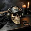 Vintage Style Skull Decor Hip-hop Headphone/Steampunk Figurine, Resin Skeleton Statue, Durable Synthetic Ornaments Ornament for Haunted House Props &