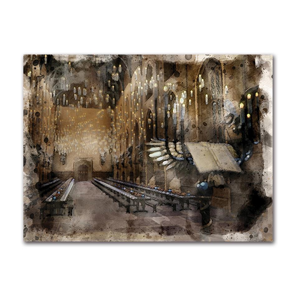Magic Wand Wizard Shop Watercolor Posters Large Hall Painting Canvas Wizarding Weasley Wall Pictures Children Bedroom