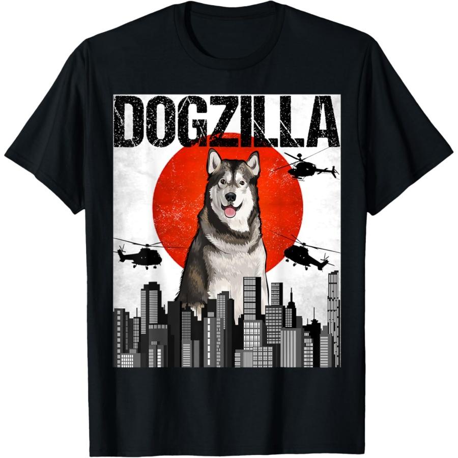 

Funny Vintage Japanese Dogzilla Alaskan Malamute T-Shirt XXXXXL чорний