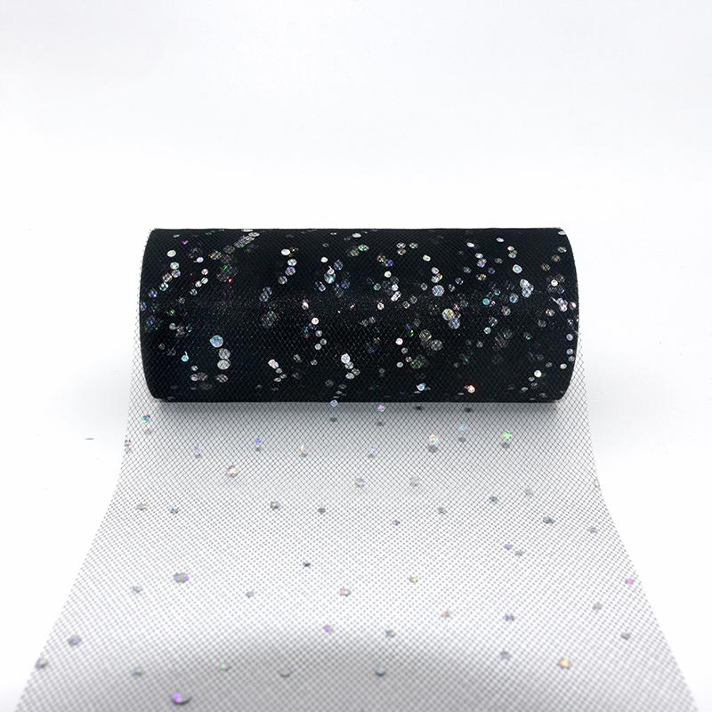 6in X 10Yards/Set Glitter Sequin Tulle Roll Wedding Decoration Fabric Tutu Dress DIY Organza Baby Shower Party Supplies Material