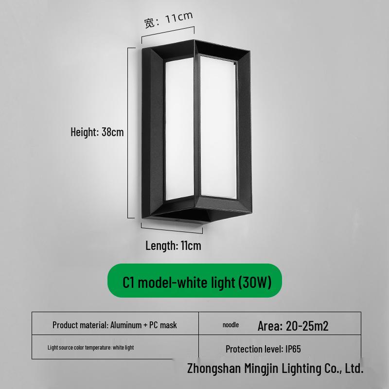 LED Waterproof Outdoor Wall Light for Balcony, Corridor, Courtyard, and Garden