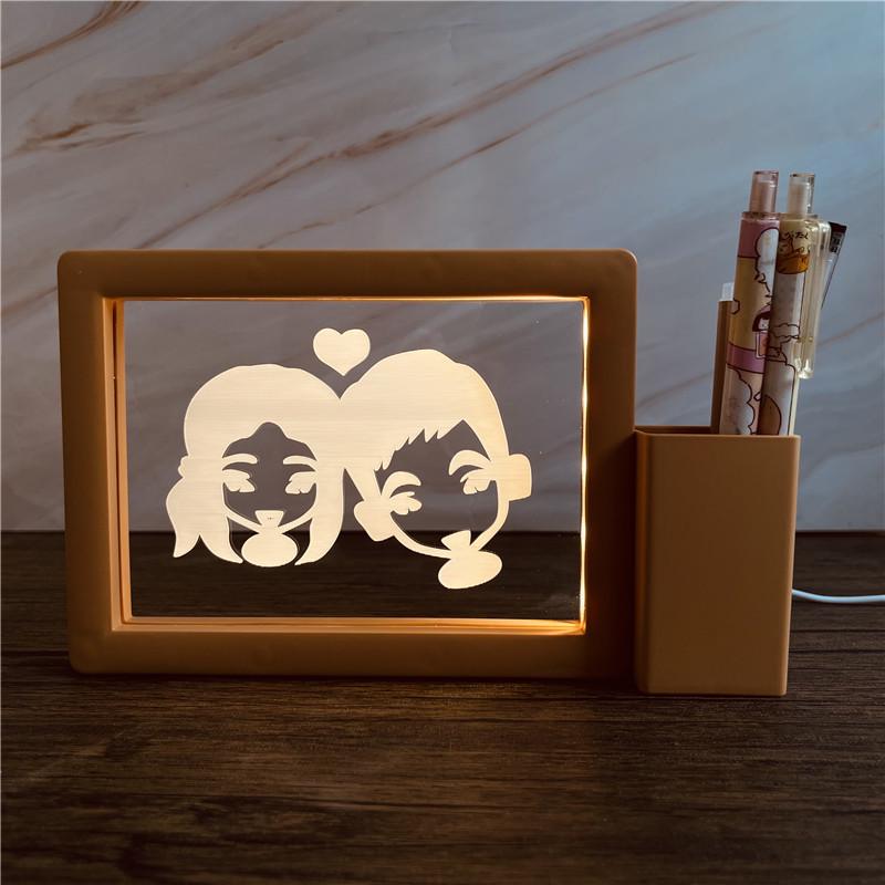 3D Photo Frame Pen Holder Night Light – Creative Graduation or Birthday Gift for Teachers and Classmates