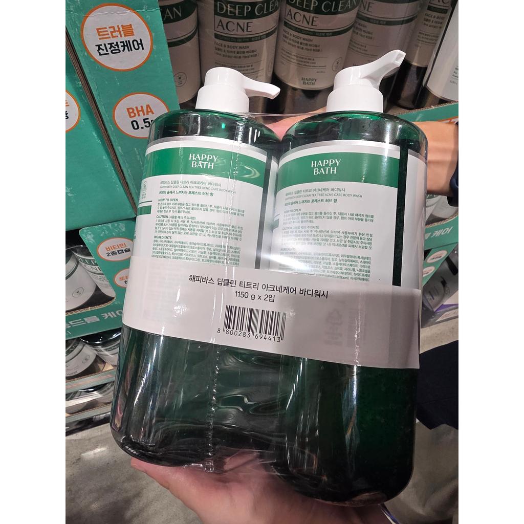 Happy Bath Deep Clean Tea Tree Acne Care Body Wash 1150g x 2