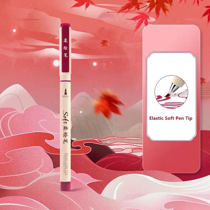 Fashion Soft Head Colorful Calligraphy Pen Water-based Pigment Ink Drawing Graffiti Pen Art School Stationery Supplies
