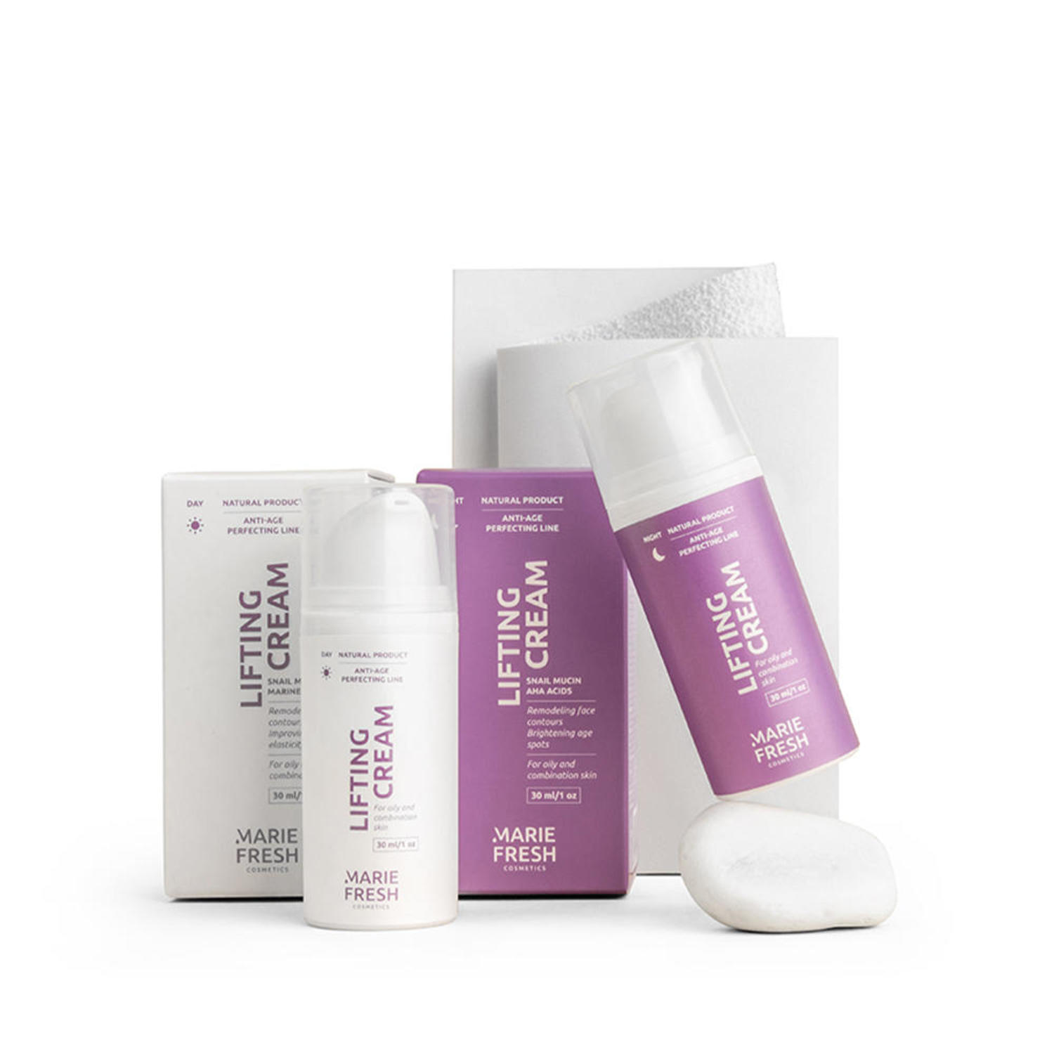 

Денний+нічний крем Ліфтинг для жирної та комбінованої шкіри Marie Fresh