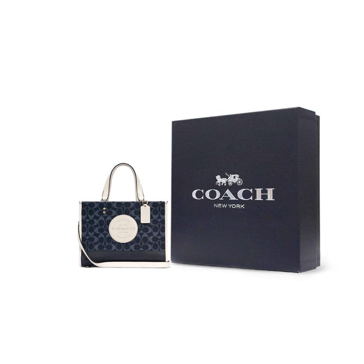 Coach Dempsey 30 Fashion Classic Logo Removable Shoulder Strap Leather Crossbody Shoulder Bag Women Handbags Denim-Blue C2826-IMDEI