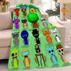 Cartoon Sprunki Game Blanket Warm Soft Suitable For Bedroom Sofa Bed Living Room Office Travel Camping Gifts