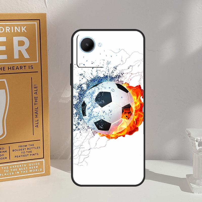 Fire Football Soccer Ball For Realme 14 11 10 12 13 Pro Plus GT 7 5 Pro GT 6 6T C67 C61 C53 C51 C21Y C25S C75 C55 Case