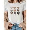 European Size Heart Shape Colorstylish Printed T-Shirts for Women. Casual And Sporty Round-Neck Short-Sleeved Tops.