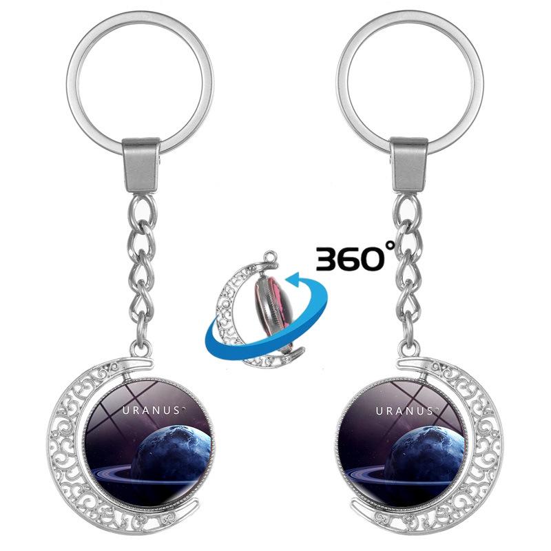 Interstellar Crystal Planet Keychain with Time Gem Pendant