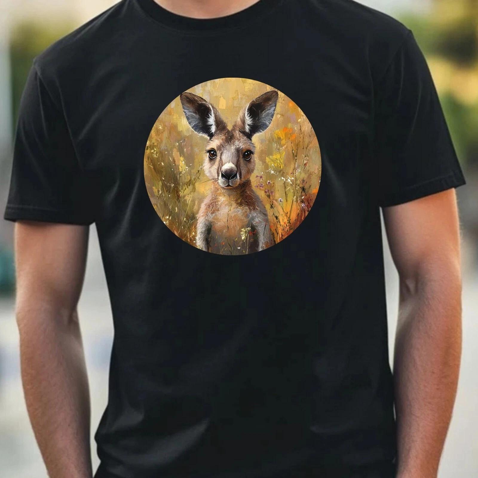 T-Shirt Herren Känguru Portrait Motiv Baumwolle Größe XS bis 5XL XXXXL