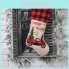 Cozy Red And Black Check Christmas Sock For Holiday Gifts And Candy Storage
