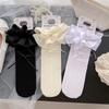 1 Pair Summer Thin Sweet Calf Mesh Sock for Kids Girl Bow Ribbon Heart Hollow Children's Sock Soft Lace Ballet Ruffle Sock