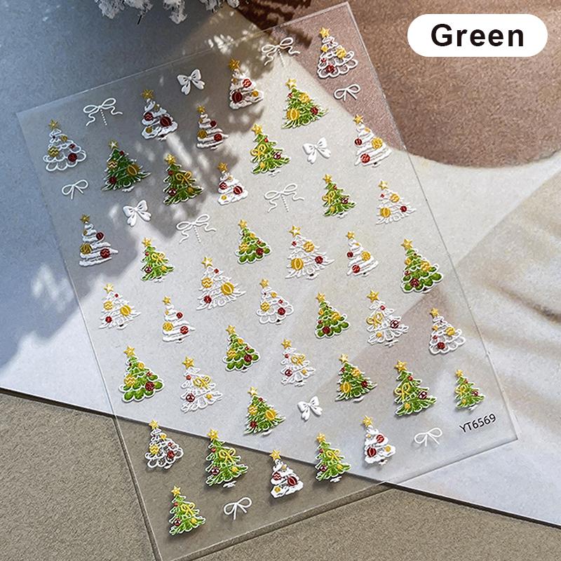 

Рождественская елка Наклейки для ногтей Тисненный нейл-арт Самоклеящиеся наклейки для маникюра Очарование для рождественской вечеринки Украшения для ногтей