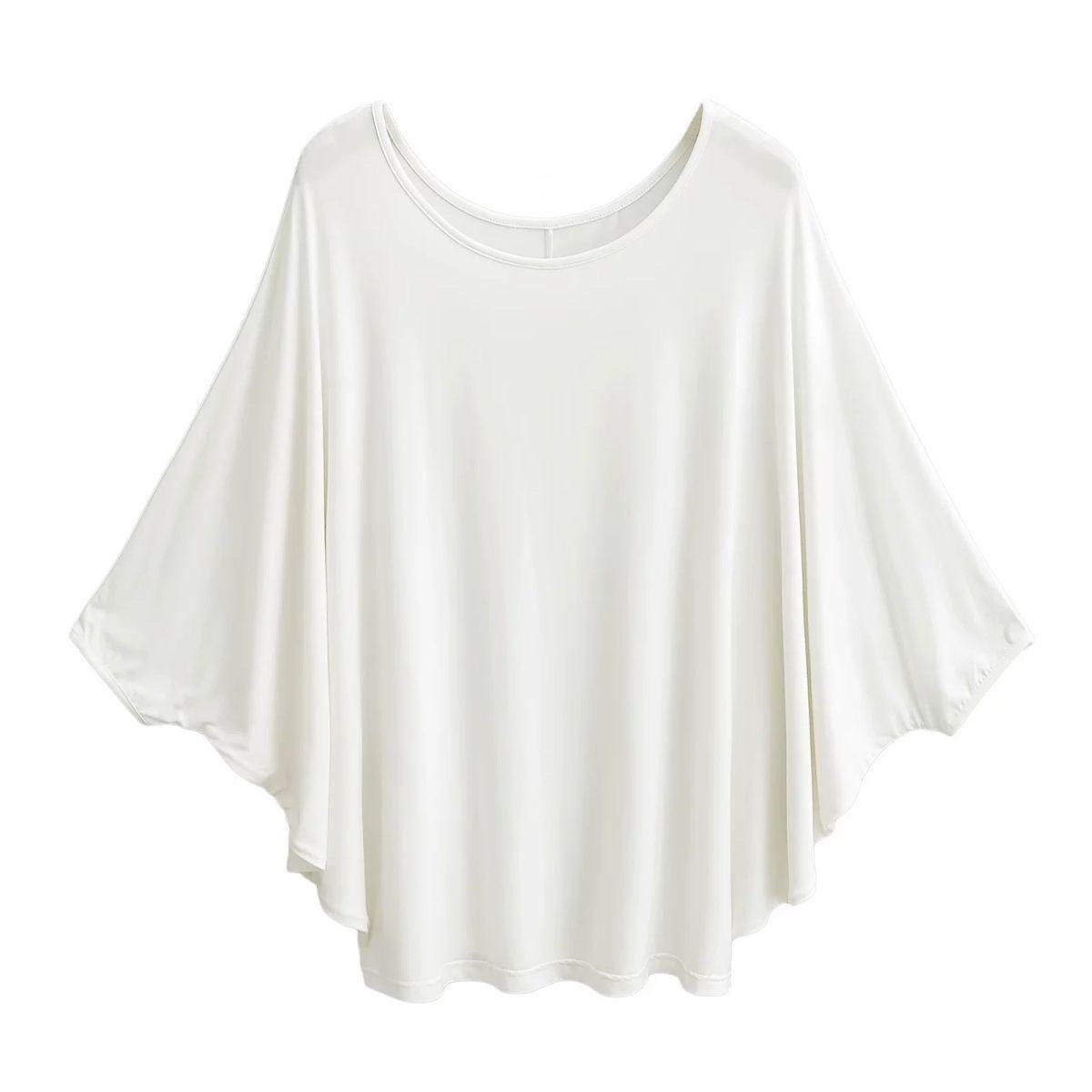 

Женская летняя футболка большого размера с рукавами «летучая мышь», круглым вырезом, однотонная, с длинным рукавом, топы, свободные повседневные блузки, черный, серый, розовый M