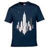 Minimalist Monochrome City Skyline I Street Distressed Washed Loose Simple Tee