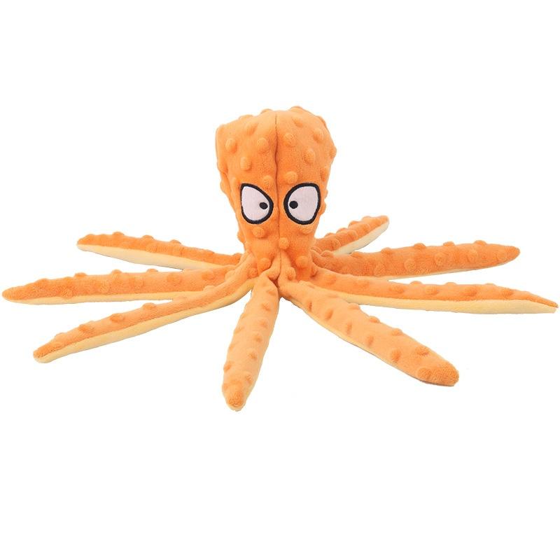 Octopus Shaped Plush Dog Toy with Sound Anti-Bite Interactive Chew Toy for Small Medium Large Dogs Teeth Cleaning Pet Supplies
