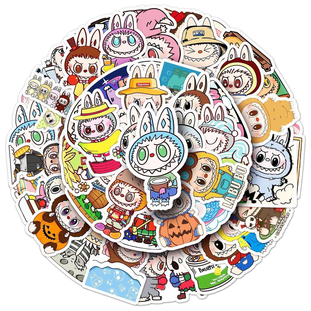 50 Cute Labubu Graffiti Stickers for Phones, Suitcases, and Laptops