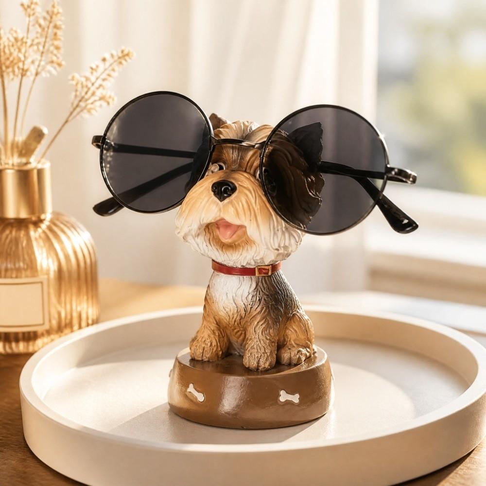Yellow Resin Animal Statues Animal Shaped Design Eyeglasses Display Stand For Eyeglasses Storage
