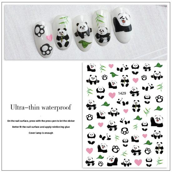 Cute Panda Leaf Design Nail Sticker Decorative Paste Easily Self-Adhesive DIY Paper Nail Art Stickers Nail