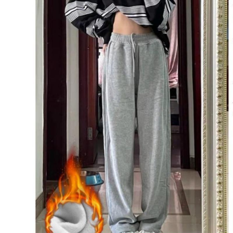 Drawstring Ties for Feet for Women In Autumn Loose Straight Relaxed Wide-leg Sweatpants