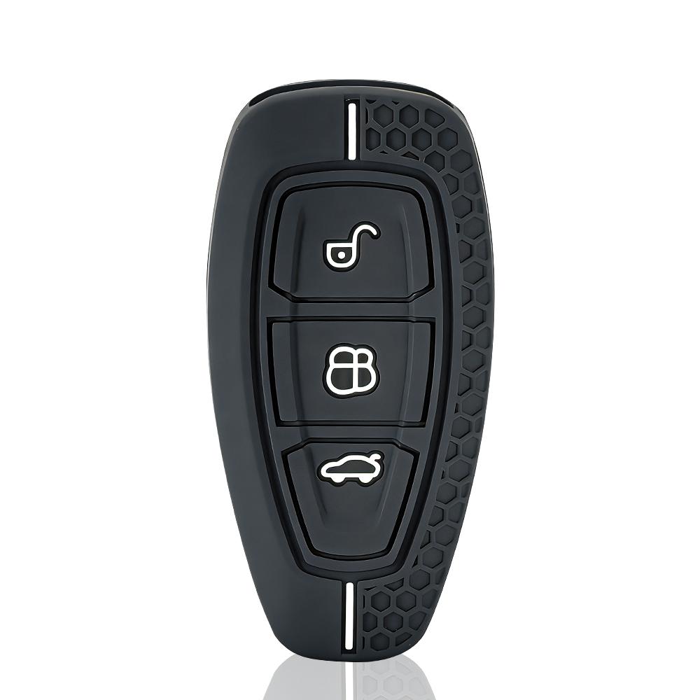 New Car Key Pack for Ford ST Line Fiesta Focus Mondeo Ecosport Kuga Edge Escape Metallic Silicone Car Key Fob Case Accessories