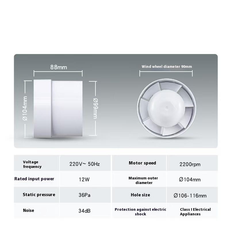 

4/5 inch 220V EU Silent Ventilation Air Vents Ventilator Extractor Exhausted Extractor Fan Ventilator Bathroom Kitchen Washroom EU&220 V