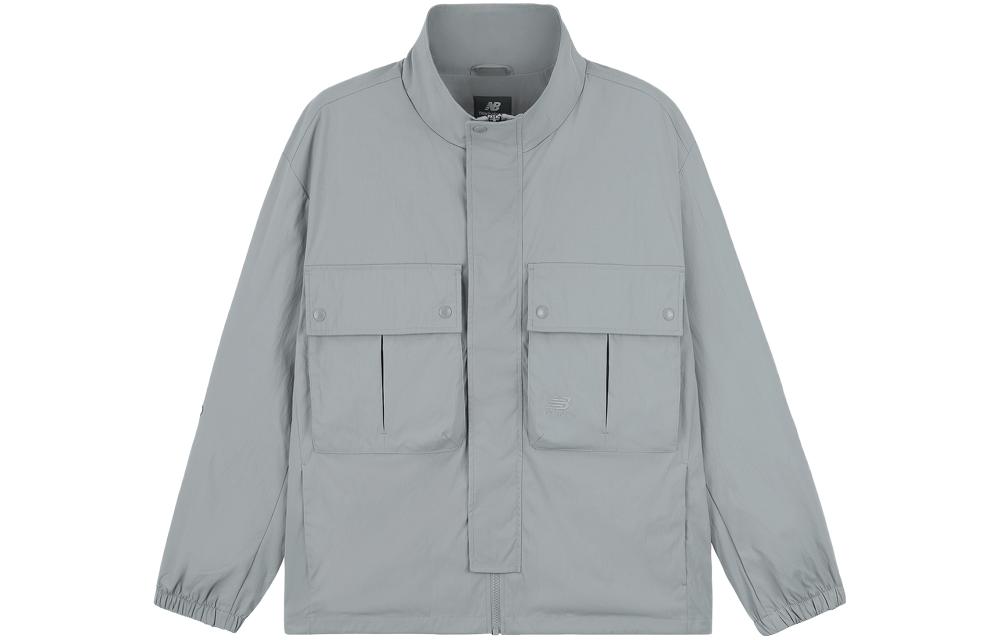 New Balance Jackets Men s Gray Stand Collar Moderate Workwear 5AD37111-DKG XL