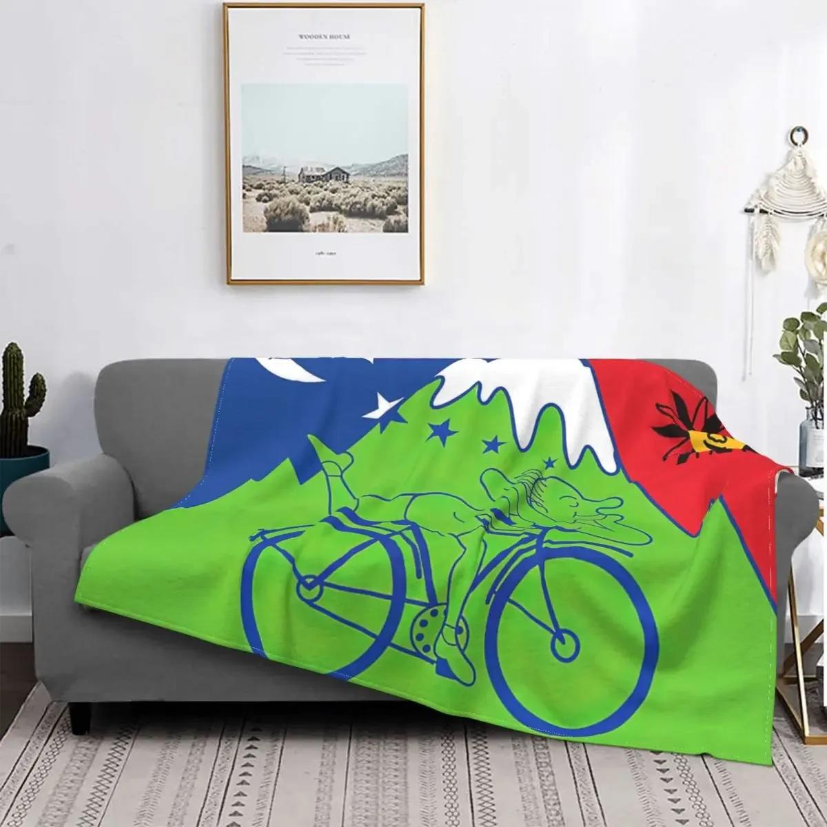 

Ultra-Soft Fleece Albert Hoffman LSD Bicycle Day Throw Blankets Warm Flannel Acid Blotter Party Blankets for Bed Car Sofa Quilt 40x50in