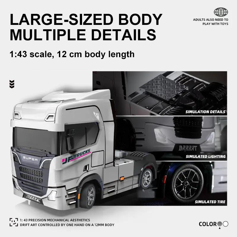 1/43 Rc Truck Dump Trucks 2.4G Desktop Mini Remote-Controlled Car Construction Engineering Vehicles Toys for Boys Christmas Gift