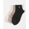 Daks Women Mid Length Cotton Blend Daks Bear Embroidery Decor Mid Crew 3 Pack Db